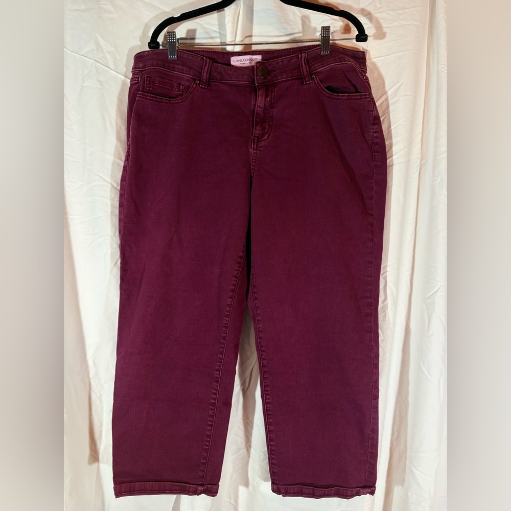 Lane Bryant Deep Burgundy Straight Leg Jean Capri’s